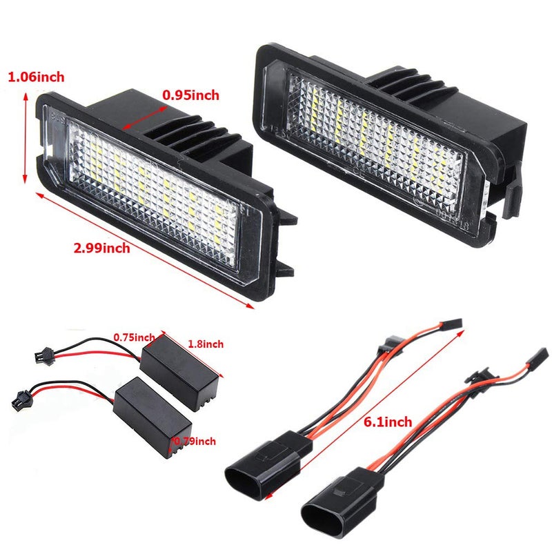 csslyzl 18SMD LED Number License Plate Light Kit Compatible/Replacement for Porsche Boxster Cayman Carrera Cayenne 987/997/958/911 (Pack of 2Pcs) - Image 3